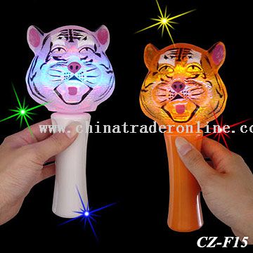 Flashing Spinning Ball with Tiger Head 